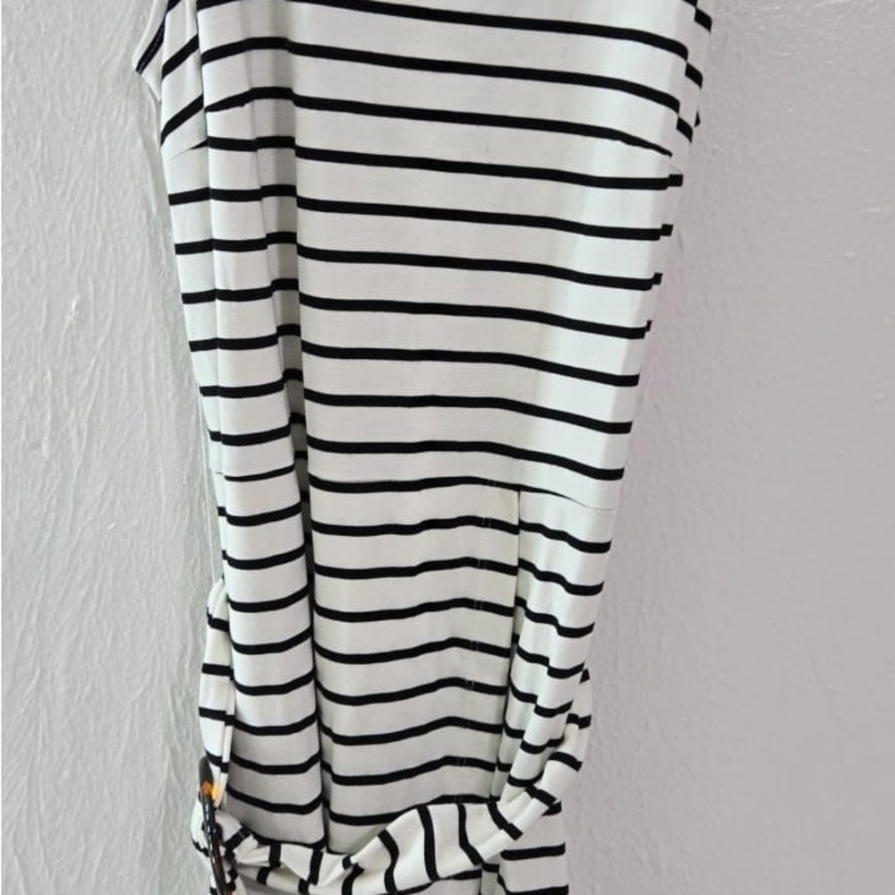 LOFT Black and White Striped Top